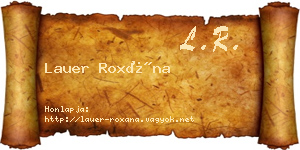 Lauer Roxána névjegykártya
