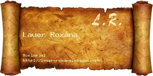 Lauer Roxána névjegykártya