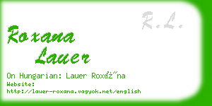 roxana lauer business card